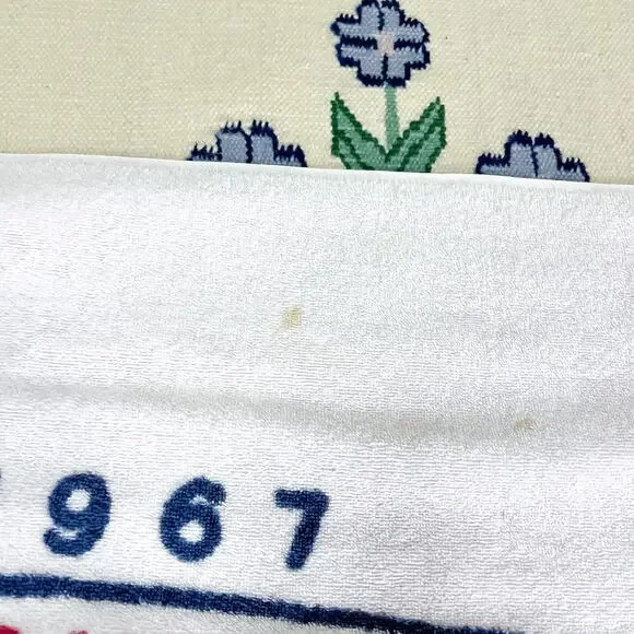 Vintage Polo Ralph Lauren Beach Bath Towel Big Pony Horse Logo 70X33 Red Blue - Picture 4 of 5